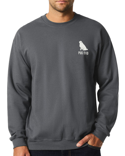 Pug Sweatshirt for Men - Pug Dad Crew Sweatshirt